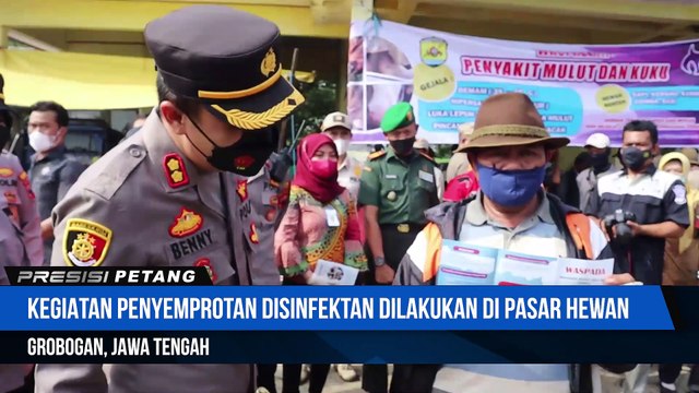 Polres Grobogan Lakukan Penyemprotan Disinfektan Mengantisipasi PMK