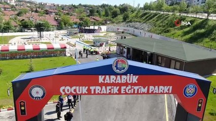 Karabük'te minik öğrenciler hem eğlendi hem de trafik kurallarını öğrendi