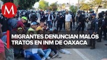 Migrantes se amotinan en estación del INM en Oaxaca; exigen visa humanitaria