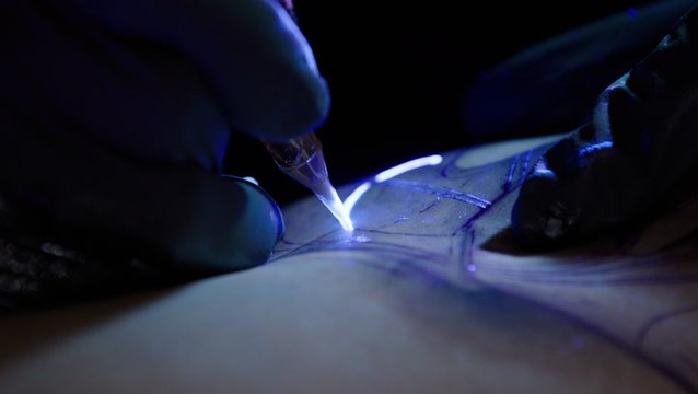 UV tattoos glow under a blacklight