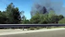 Aix : un gros panache de fumée au dessus de l'Arbois près de la gare TGV