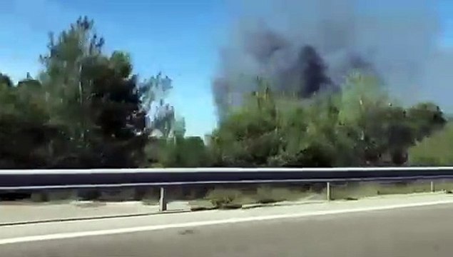Aix : un gros panache de fumée au dessus de l'Arbois près de la gare TGV