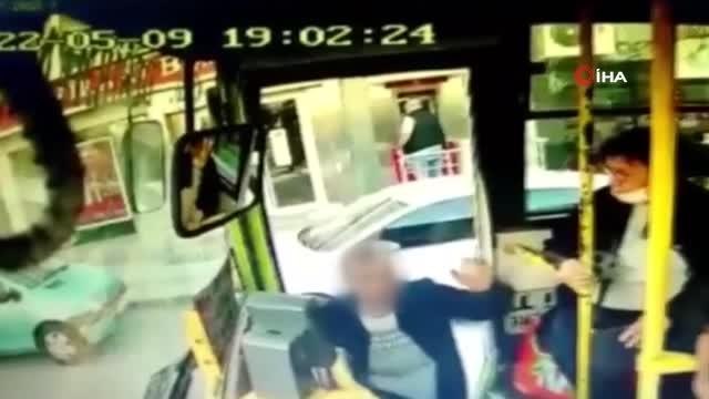 Yolcuların gözü önünde otobüs şoförüne dehşeti yaşattı: Gırtlağını keserim senin