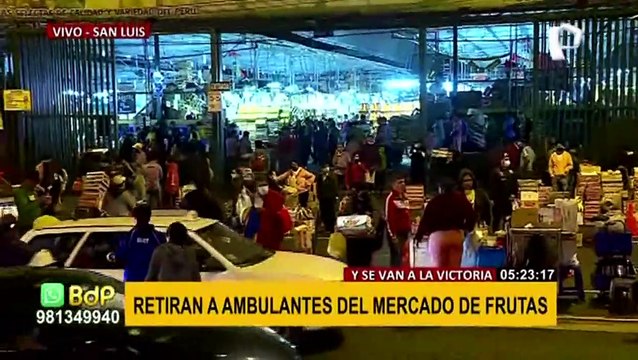 San Luis: Realizan operativo para retirar ambulantes del Mercado de Frutas