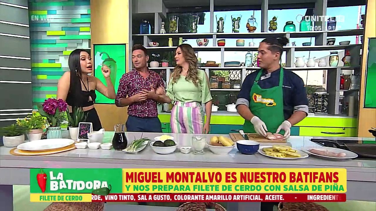 Receta: Filete de cerdo con salsa de piña y pur...