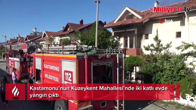 Kastamonu’da çıkan yangında iki katlı ev kullanılamaz hale geldi