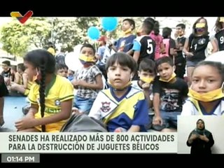 Más de 800 actividades ha realizado el SENADES relacionadas con la destrucción de juguetes bélicos
