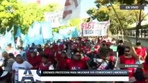Manifestaciones en Buenos Aires para mejorar la condición laboral de trabajadores - 12May - Ahora