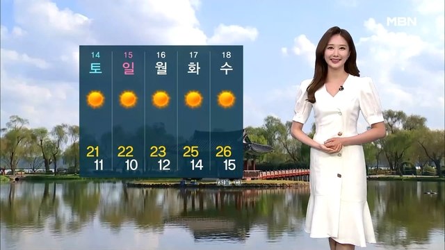 [굿모닝MBN 날씨]오후부터 곳곳 비 조금…주말, 때 이른 더위 꺾여