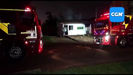 Casa é tomada por incêndio no Bairro Presidente, em Cascavel