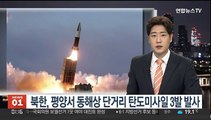 북한, 평양서 동해상 단거리 탄도미사일 3발 발사