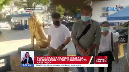 Suspek sa mga kasong estafa at falsification of public documents, arestado | UB