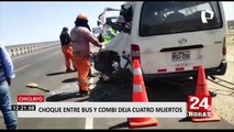 Chiclayo: trágico choque entre bus y combi deja cuatro muertos y varios heridos