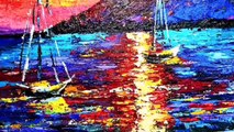 Sunset Scenery Acrylic Painting | Easy Seascape Painting | Ocean Acrylic Painting for Beginners|