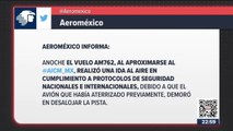 Avión de Aeroméxico retrasa su aterrizaje 20 minutos por presencia de otro avión en pista