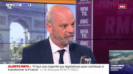 Jean-Michel Blanquer: "Le niveau de mathématiques des élèves qui vont faire des études scientifiques n'a pas baissé avec la réforme du baccalauréat"