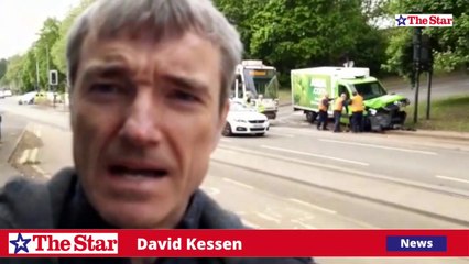 Trams stopped in Sheffield due to a crash on Langsett Road