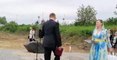 Brífing predsedu NR SR Borisa Kollára k poklepaniu základného kameňa novej železničnej zastávky vo Vranove nad Topľou