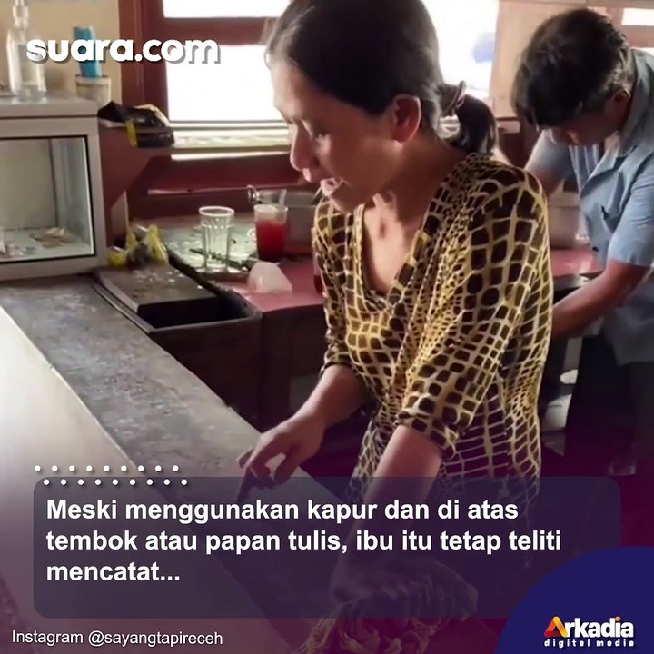 Unik! Nota Pembelian di Warung Pakai Kapur Tulis, Warganet: Bagus, Kurangi Sampah!