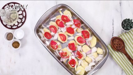 صينية سمك مشوي بالفرن