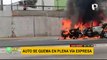 San Isidro: vehículo se incendia en la Vía Expresa y conductor logra escapar a tiempo