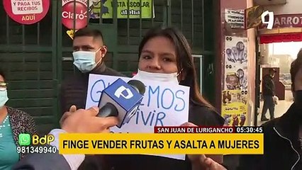 Download Video: SJL: Falsos vendedores de frutas asaltan a dos mujeres en agente bancario