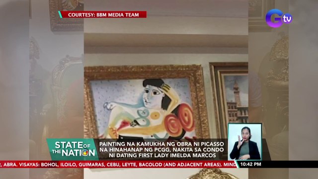 Painting na kamukha ng obra ni Picasso na hinahanap ng PCGG, nakita sa condo ni dating First Lady Imelda Marcos | SONA