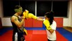 Blindfolded Guy Displays Amazing Boxing Pad Work Drills