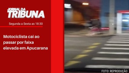Motociclista cai ao passar por faixa elevada em Apucarana