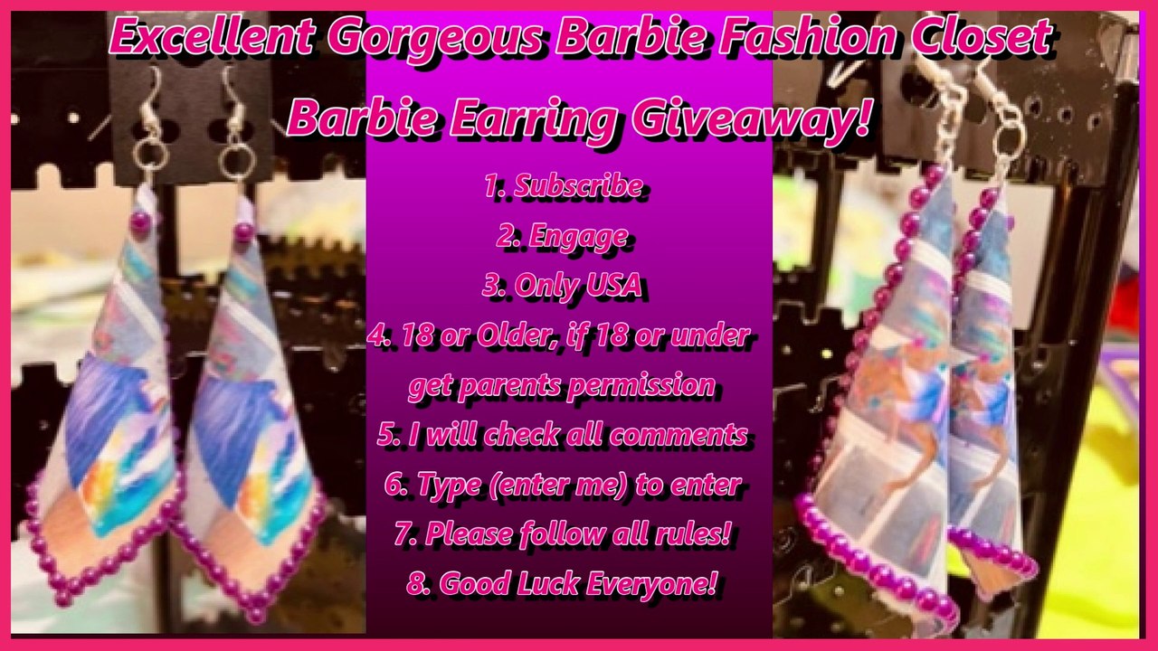 Excellent Gorgeous Barbie Fashion Closet  Barbie Earring Giveaway