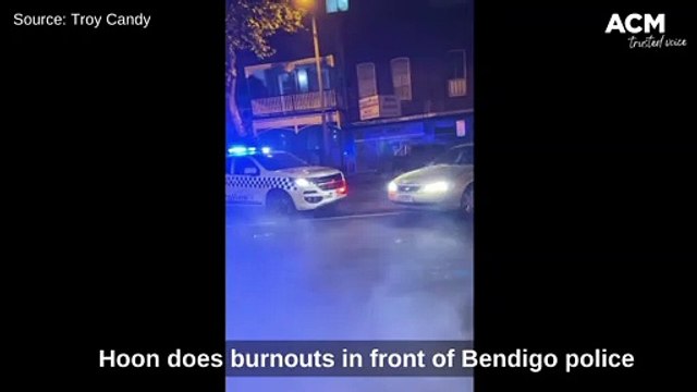 Hoon driver does burnouts in front of Bendigo police on McCrae Street | Bendigo Advertiser | 13 May 2022