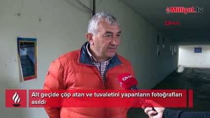 Burası Rize! Alt geçide çöp atan ve tuvaletini yapanların fotoğrafları asıldı