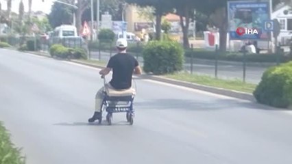 Engelli aracında tehlikeli yolculuk