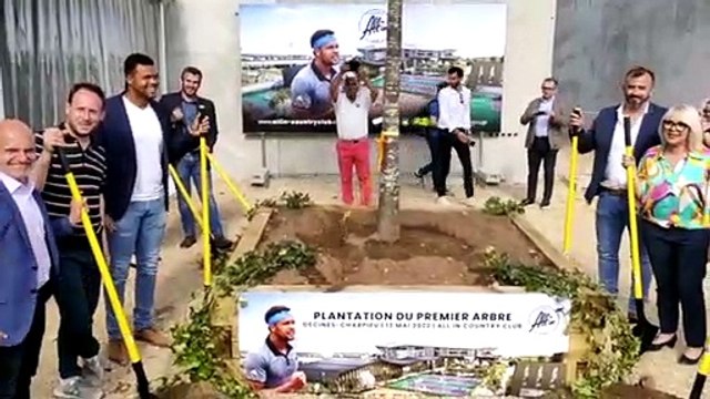 ATP - Lyon 2022 - Tsonga, Ascione, Aulas... la All In Tennis Academy a planté son premier arbre, un magnifique chêne !