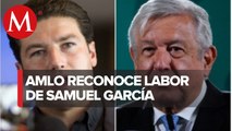 AMLO respalda el gobierno de Samuel Garciá y ofreció recursos para obras de la Presa Libertad