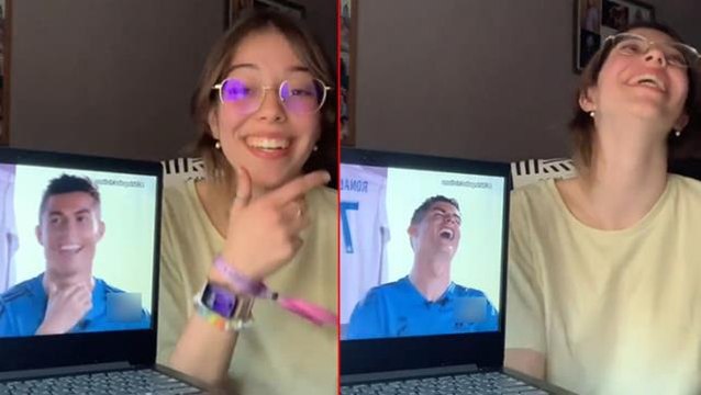 Videosu izlenme rekorları kırıyor! Genç kadın, Cristiano Ronaldo'yu kelime kelime ezberledi