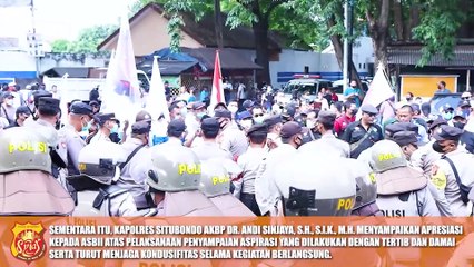 AKSI DEMO BURUH BERLANGSUNG TERTIB, KAPOLRES SITUBONDO APRESIASI ALIANSI ASBII