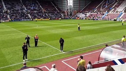 Hearts players begin lap of honour