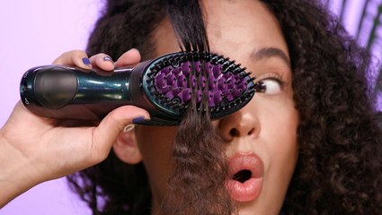 Cordless hot brush straightens hair