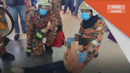 Kemalangan | Kanak-kanak tersepit jari kaki di eskalator
