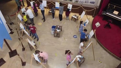 Öğrenciler müzede hayallerindeki Bandırma Vapuru'nu resmetti