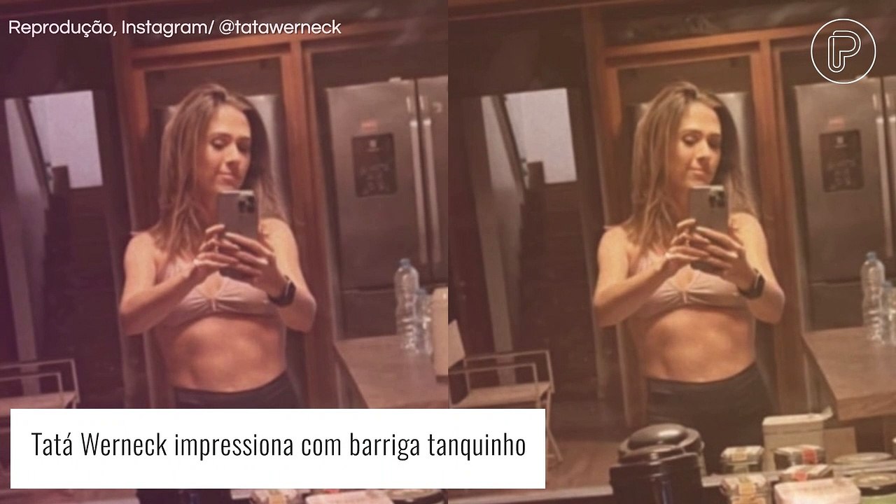 Tatá Werneck impressiona com barriga tanquinho...
