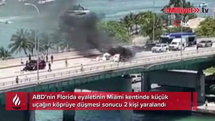 Miami’de uçak köprüye düştü: 2 yaralı
