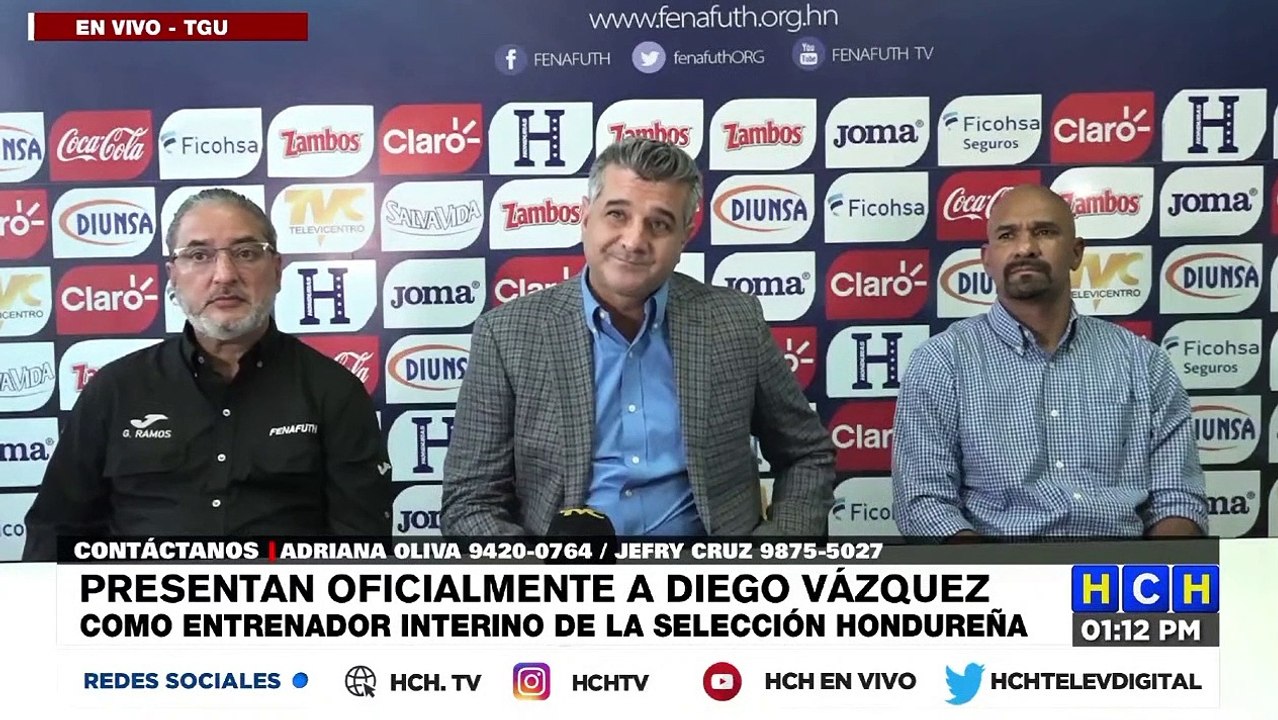 Diego Vásquez es presentado oficialmente como Técnico Interino de "La H"