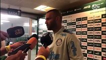 Weverton comemora vitória do Palmeiras sem sofrer gol no Allianz