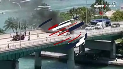 Uçak köprüye düştü! Yaralılar var