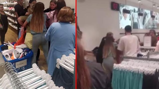 Alışveriş tartışması kavgaya dönüştü! Genç kadınlar son bluz için saç başa kavga etti