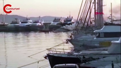 Bodrum'da teknede yangın paniği