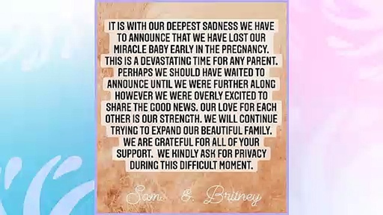 Britney Spears Has Suffered A Miscarriage... All my love to Britney and Sam.