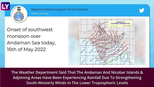 South-West Monsoon Reaches Andaman & Nicobar Islands, IMD Warns Of Heavy Rains In Assam, Meghalaya, West Bengal